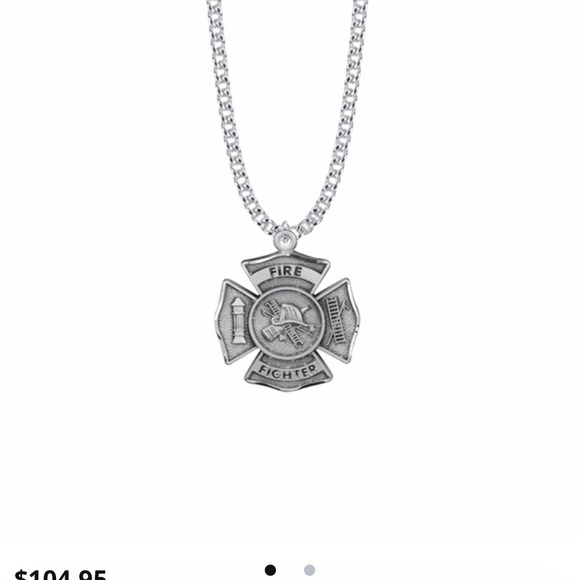 Firefighter Pendant Necklace - Silver - Picture 4 of 5